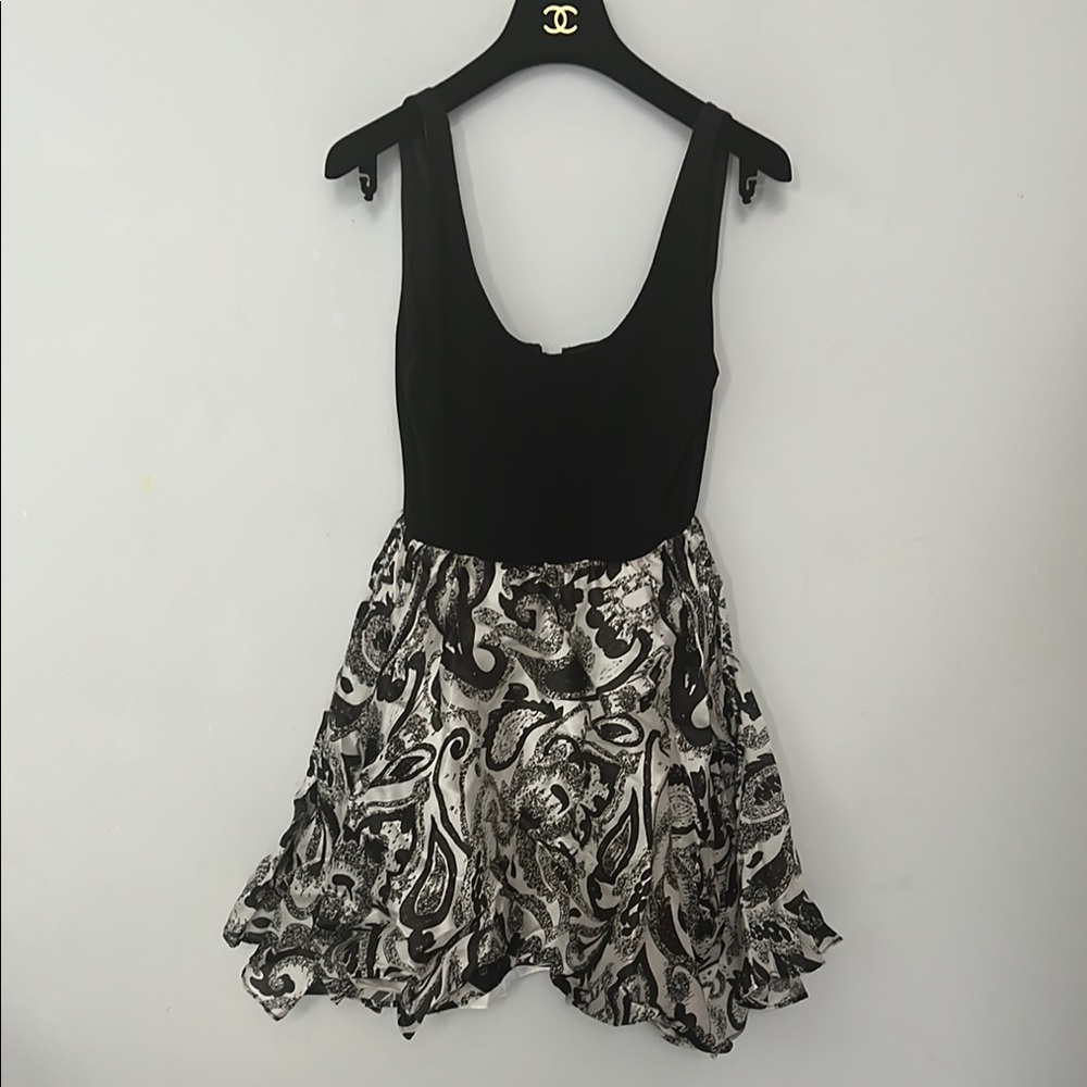 Alice + Olivia Black and White Mini Dress